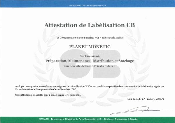 Nos certifications - Diplôme remparts - Planet Monetic