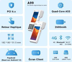 Pax Technology A99 clavier et sans clavier