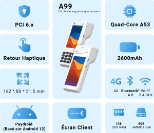 Pax Technology A99 clavier et sans clavier 